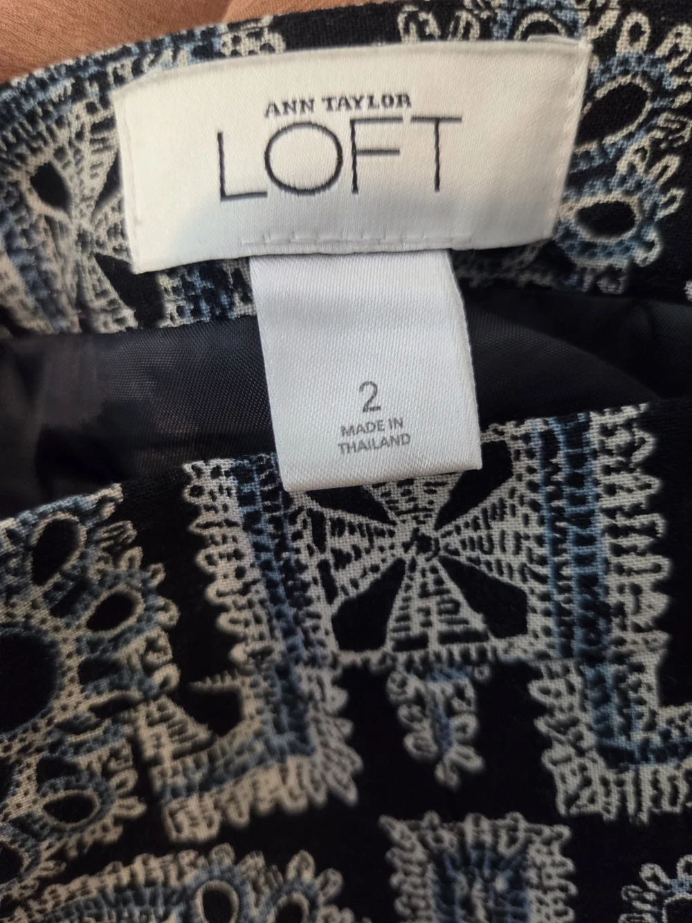 Ann Taylor LOFT Geometric Tile & Damask Border A-Line Skirt